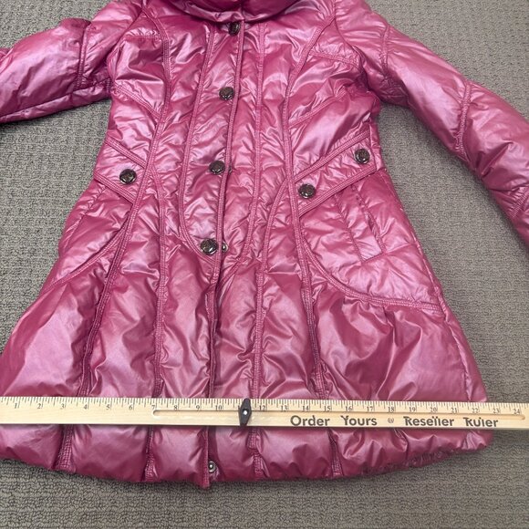 Vintage Playboy Jacket Small Puffer Zip Up Parka Removable Fur Hood Pockets Y2K - Picture 4 of 16